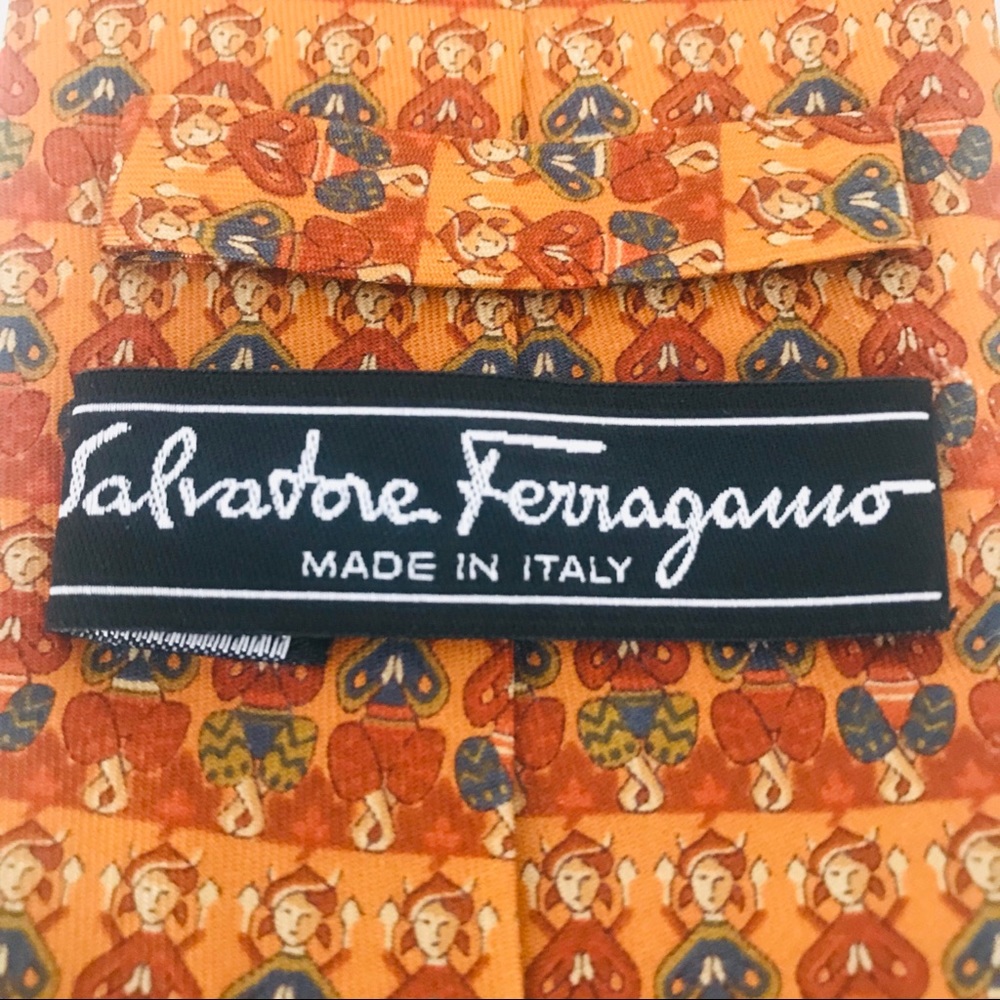 Salvatore Ferragamo Silk Tie: Yoga Pose Woman